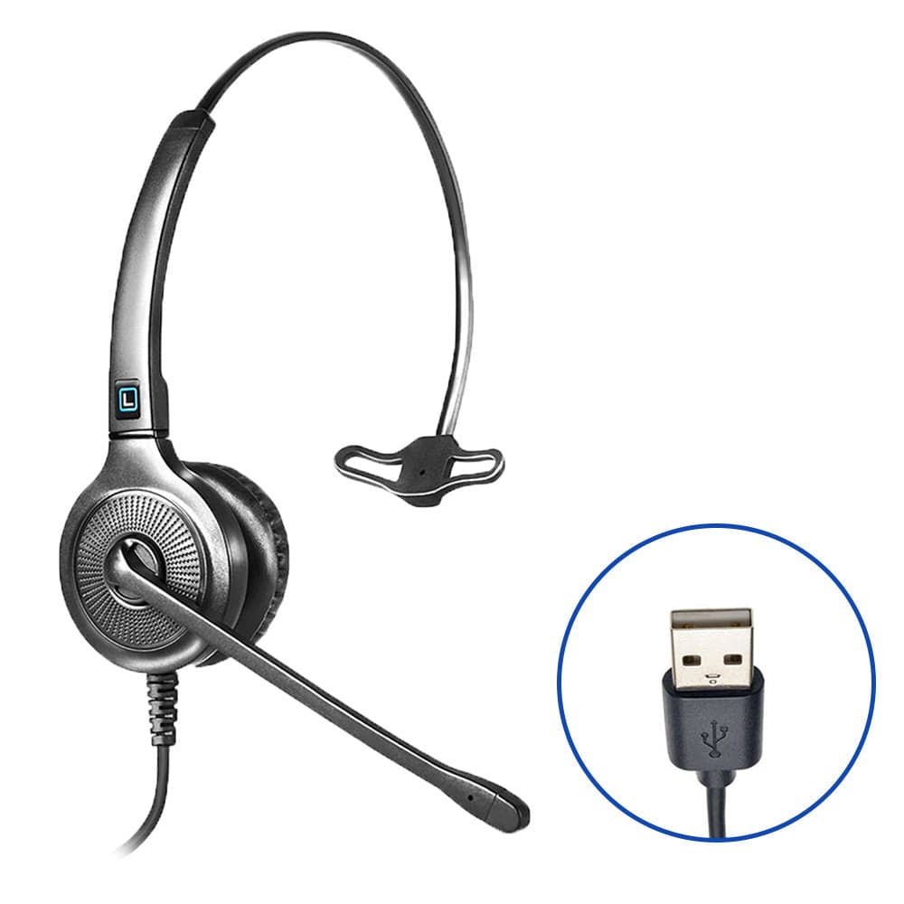 Leitner LH250 Single-Ear USB Headset for PC | Headsets.com
