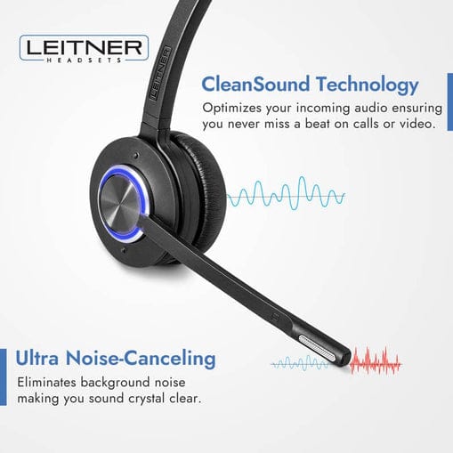 Leitner LH675 Premium Plus wireless headset cleansound and ultra noise-canceling microphone